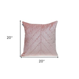 Quilted Velvet Arrows Pink Decorative Throw Pillow