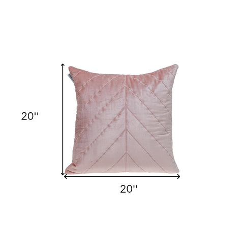 Quilted Velvet Arrows Pink Decorative Throw Pillow