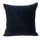 Quilted Velvet Arrows Black Decorative Throw Pillow