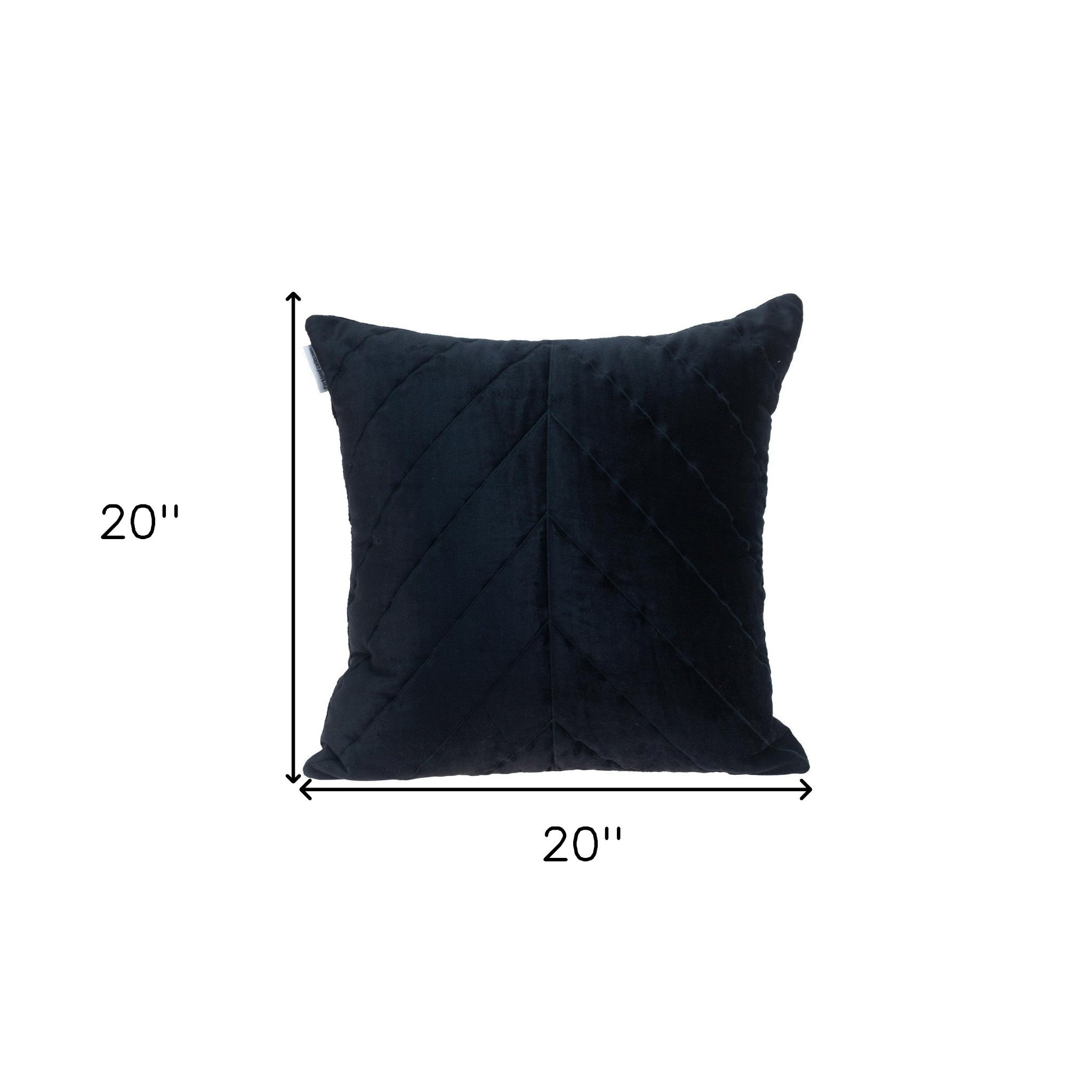 Quilted Velvet Arrows Black Decorative Throw Pillow