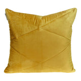 Quilted Yellow Velvet Throw Pillow