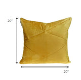 Quilted Yellow Velvet Throw Pillow