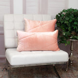 Quilted Pink Velvet Lumbar Throw Pillow