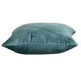 Quilted Teal Velvet Throw Pillow