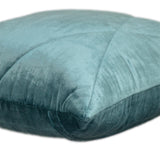 Quilted Teal Velvet Throw Pillow