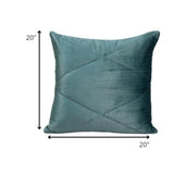 Quilted Teal Velvet Throw Pillow