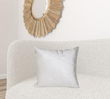 Quilted White Velvet Throw Pillow