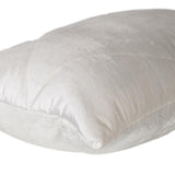 Quilted White Velvet Lumbar Throw Pillow