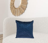 Navy Quilted Velvet Geo Decorative Throw Pillow