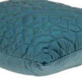 Teal Quilted Velvet Geo Decorative Throw Pillow