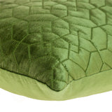 Olive Quilted Velvet Geo Decorative Throw Pillow