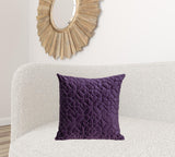 Purple Quilted Velvet Geo Decorative Throw Pillow