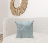 Gray Quilted Diamonds Velvet Solid Color Throw Pillow