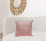 Pink Quilted Diamonds Velvet Solid Color Throw Pillow