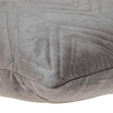 Taupe Quilted Diamonds Velvet Solid Color Throw Pillow