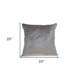 Taupe Quilted Diamonds Velvet Solid Color Throw Pillow