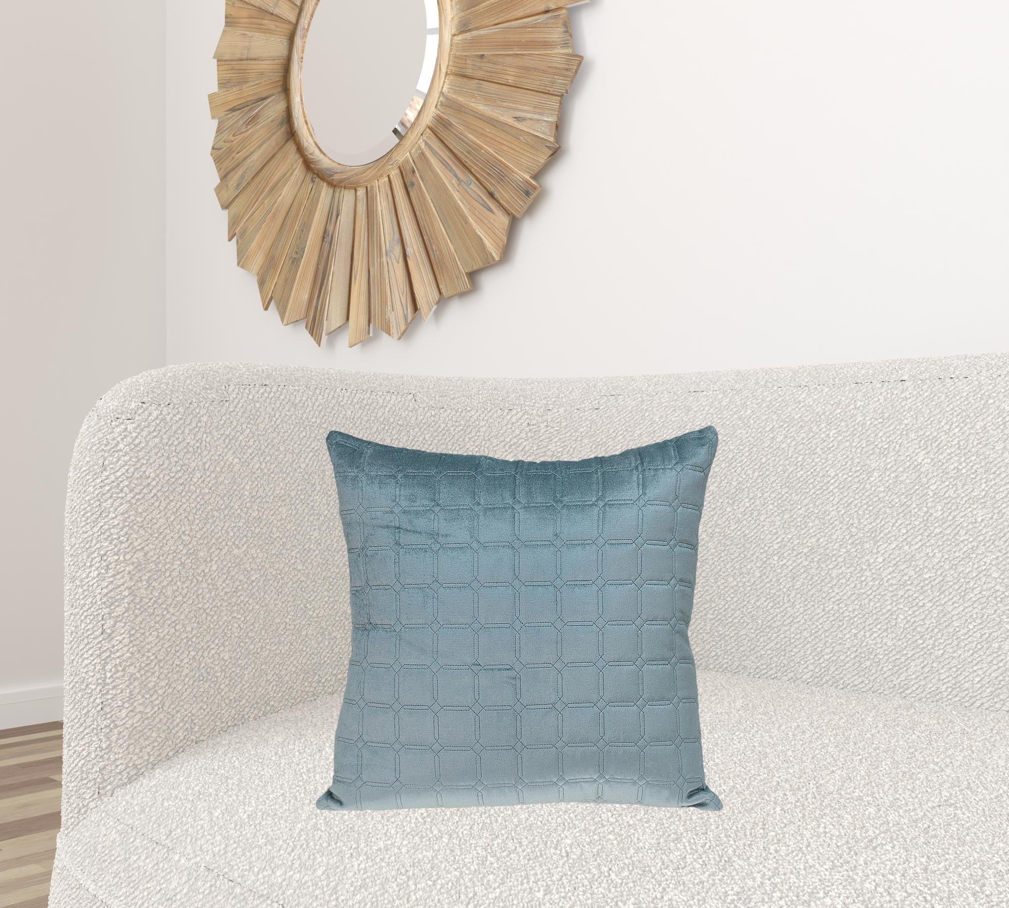 Gray Quilted Decorative Throw Pillow