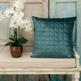 Teal Quilted Decorative Throw Pillow