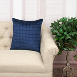 Navy Blue Quilted Decorative Throw Pillow