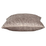 Taupe Quilted Velvet Square Throw Pillow