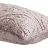 Taupe Quilted Velvet Lumbar Throw Pillow