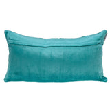 Aqua Quilted Velvet Lumbar Throw Pillow