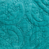 Aqua Quilted Velvet Lumbar Throw Pillow