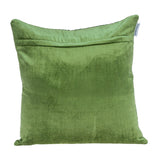 Olive Quilted Velvet Square Throw Pillow