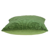 Olive Quilted Velvet Square Throw Pillow