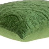 Olive Quilted Velvet Square Throw Pillow