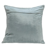 Seafoam Gray Quilted Velvet Square Throw Pillow