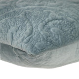 Seafoam Gray Quilted Velvet Square Throw Pillow