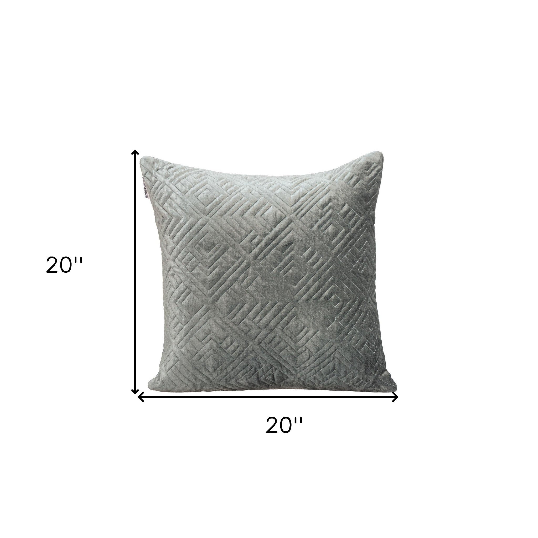 Quilted Charcoal Decorative Throw Pillow