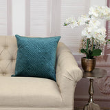 Quilted Teal Decorative Throw Pillow