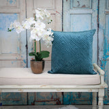 Quilted Teal Decorative Throw Pillow