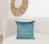 Quilted Teal Decorative Throw Pillow