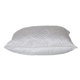 Quilted White Decorative Throw Pillow