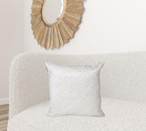 Quilted White Decorative Throw Pillow