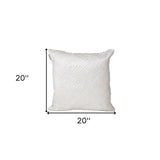 Quilted White Decorative Throw Pillow