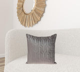 Geometric Lush Quilted Taupe Throw Pillow