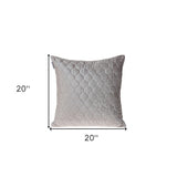 Taupe Tufted Velvet Quilted Throw Pillow