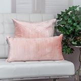 Quilted Velvet Pink Square Throw Pillow