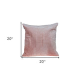 Quilted Velvet Pink Square Throw Pillow