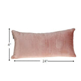 Quilted Velvet Pink Lumbar Throw Pillow