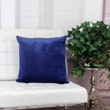 Quilted Velvet Blue  Square Throw Pillow