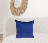 Quilted Velvet Blue  Square Throw Pillow