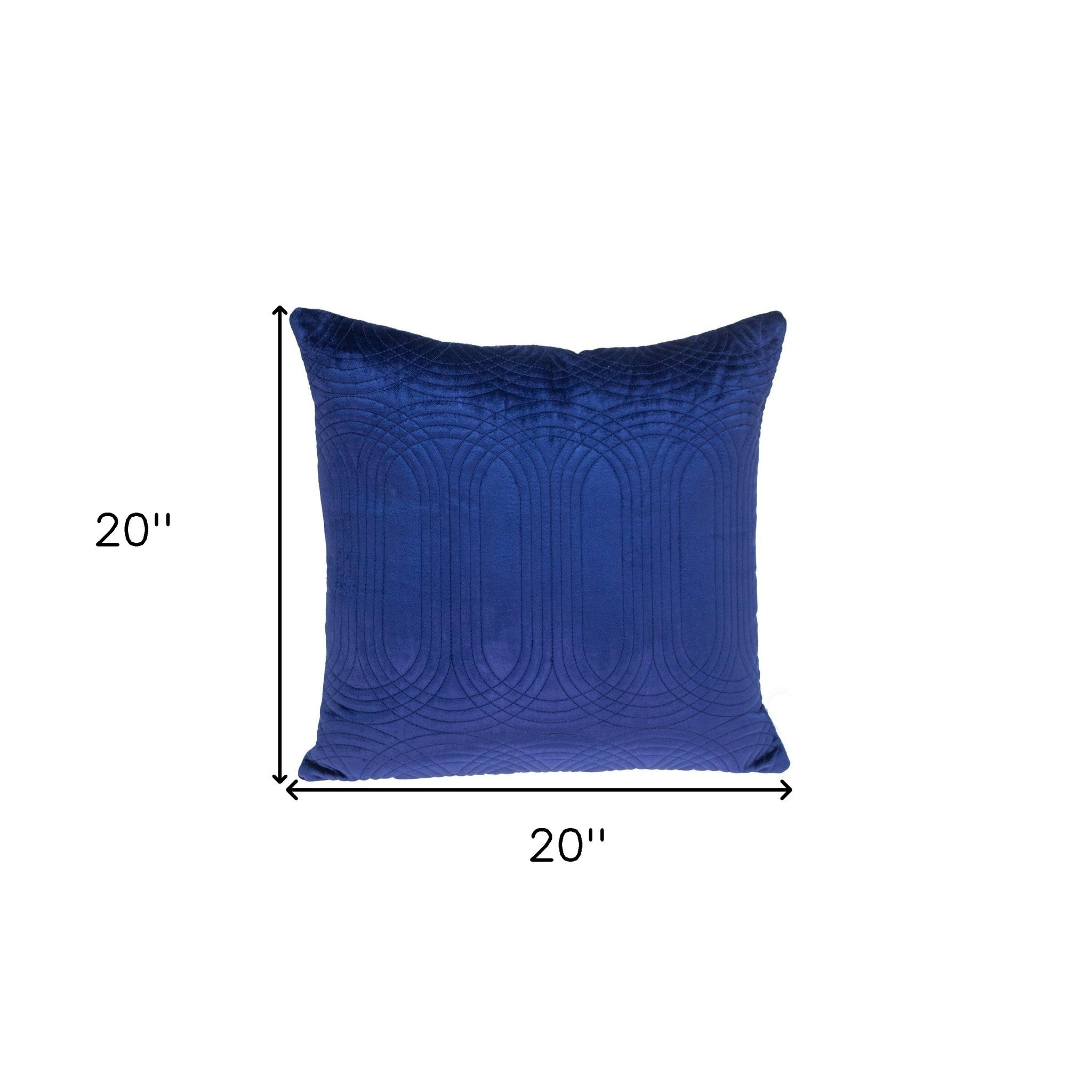 Quilted Velvet Blue  Square Throw Pillow