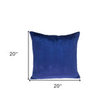 Quilted Velvet Blue  Square Throw Pillow