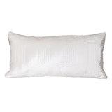 Quilted Velvet White Lumbar Throw Pillow