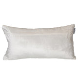 Quilted Velvet White Lumbar Throw Pillow